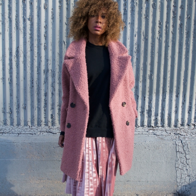 pink teddy coats