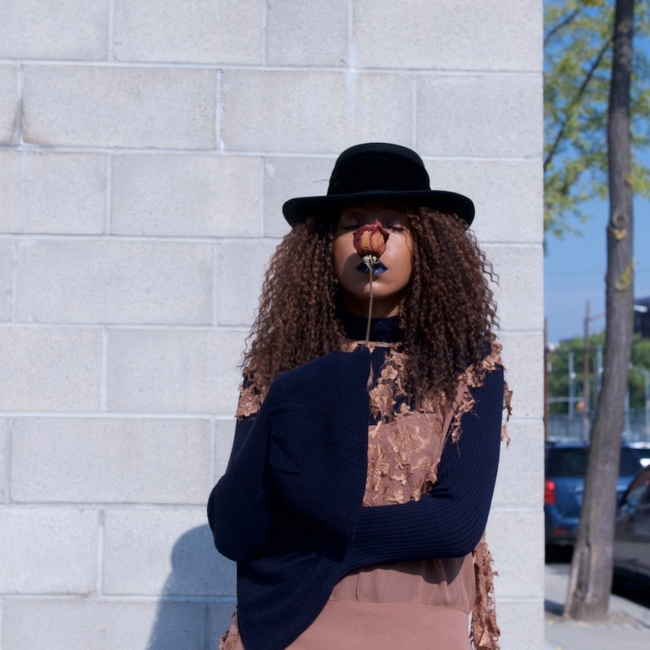 lace maxi dress with black fedora and NYX metal lipstick