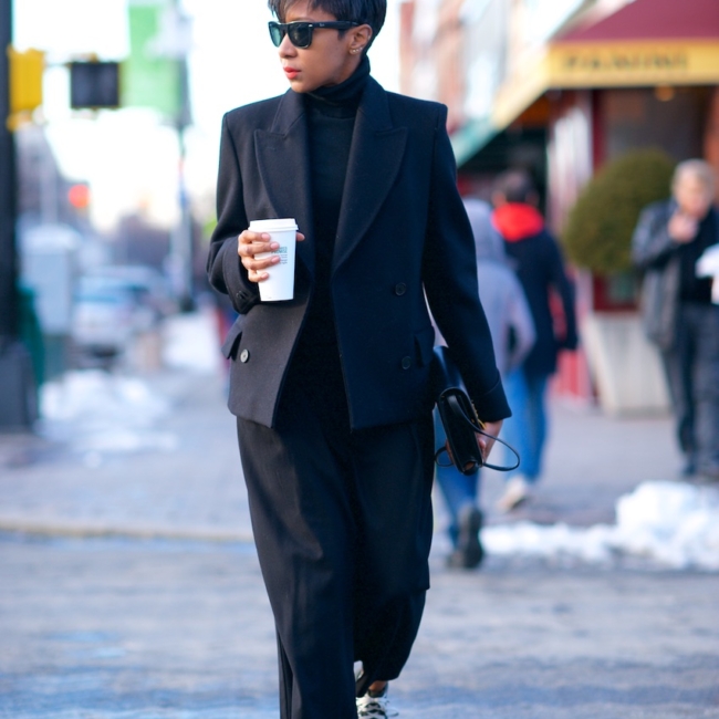 Black wool pea coats