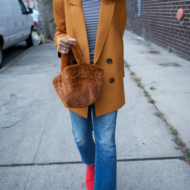 topshop raw edge yellow blazer