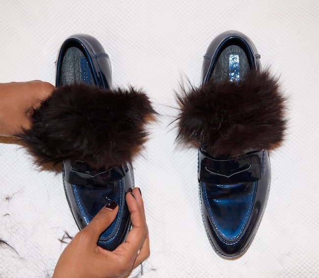 fur loafer