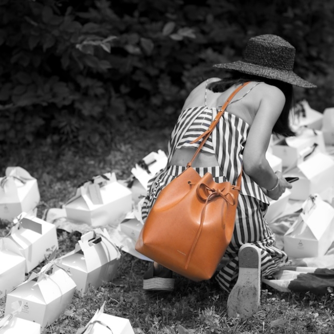 bucket bag, drawstring bag, Mansur Gavriel bucket bag