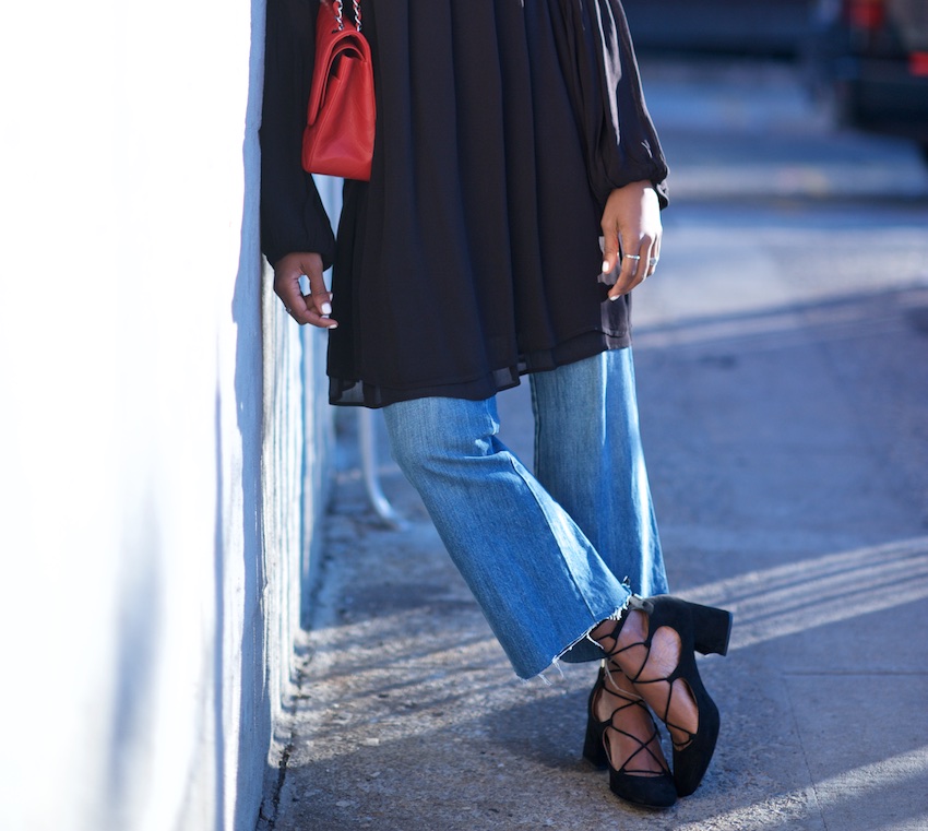 crop flared jeans