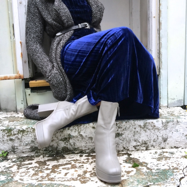 grey platform ankle boots