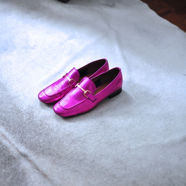 Topshop metallic karter loafers
