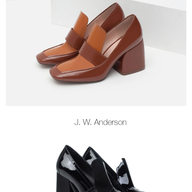Block heel loafers